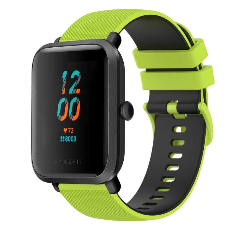 For Amazfit BIP U 20mm Checkered Two-Color Silicone Watch Band