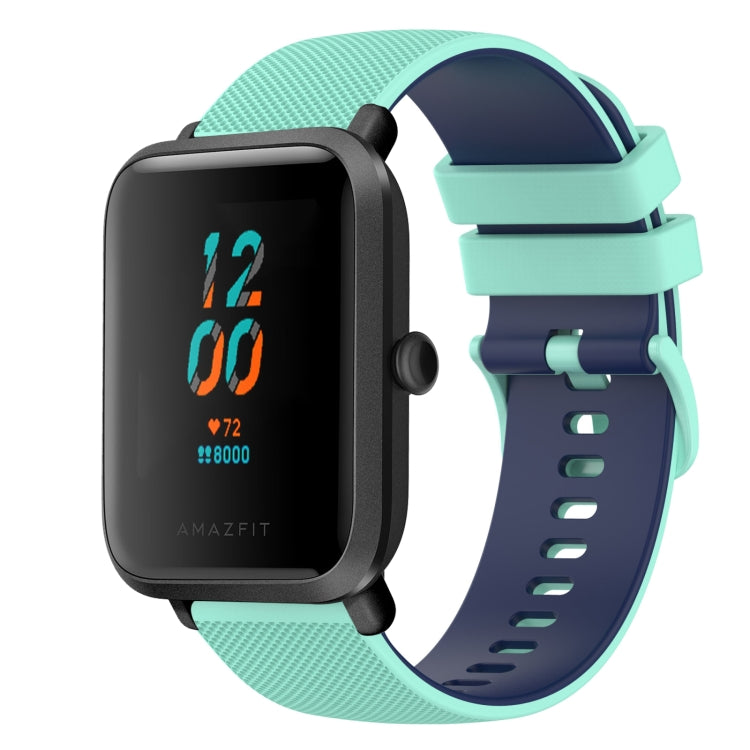 For Amazfit BIP U 20mm Checkered Two-Color Silicone Watch Band