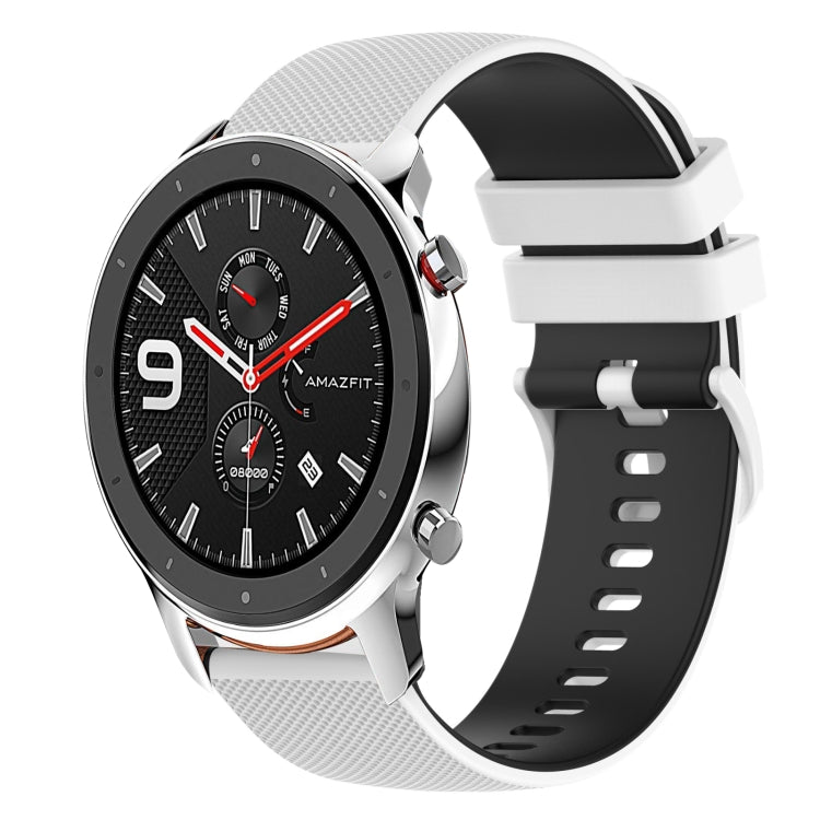 For Amazfit GTR 42mm 20mm Checkered Two-Color Silicone Watch Band