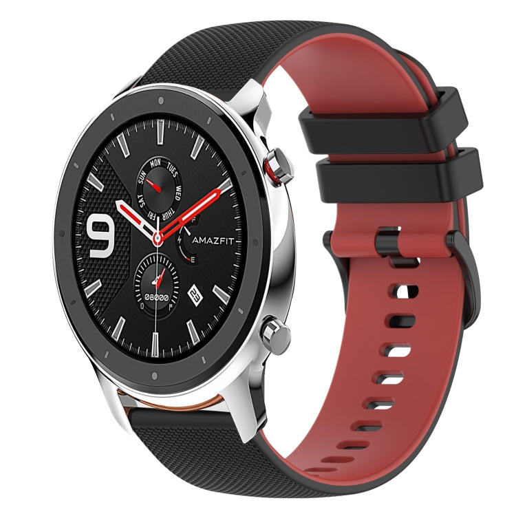 For Amazfit GTR 42mm 20mm Checkered Two-Color Silicone Watch Band