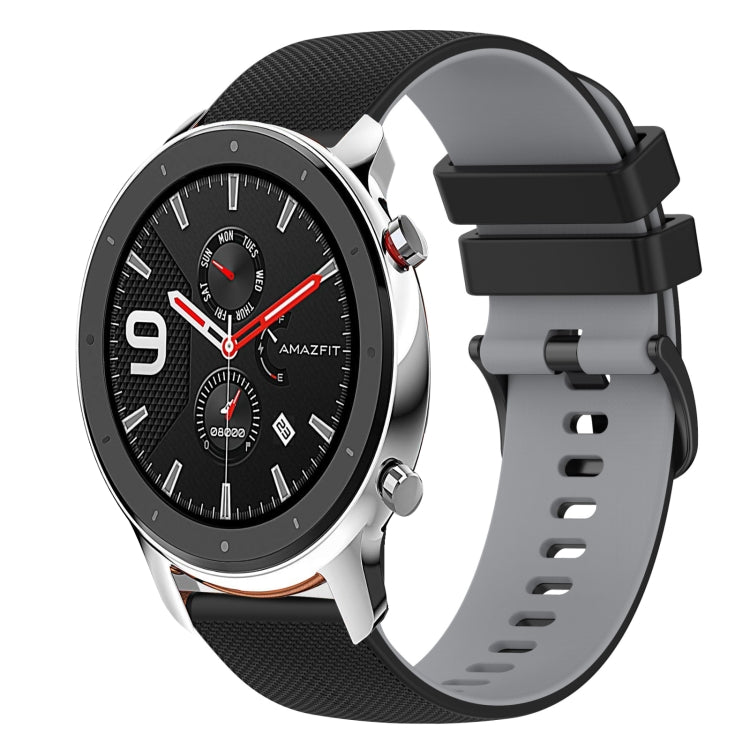 For Amazfit GTR 42mm 20mm Checkered Two-Color Silicone Watch Band