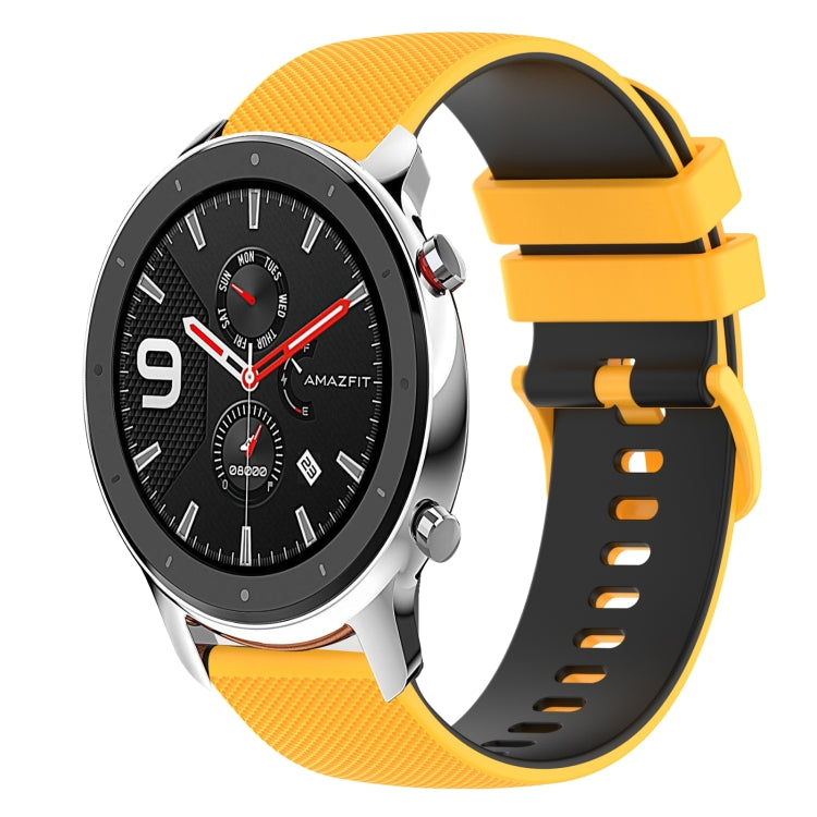 For Amazfit GTR 42mm 20mm Checkered Two-Color Silicone Watch Band