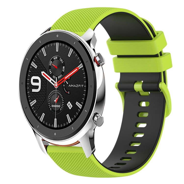 For Amazfit GTR 42mm 20mm Checkered Two-Color Silicone Watch Band
