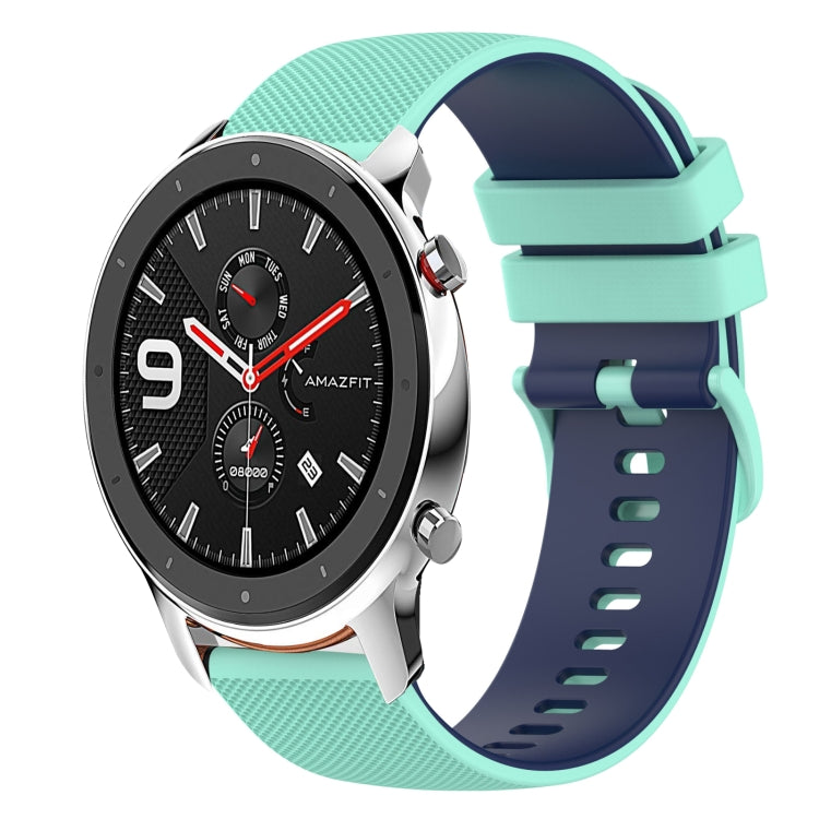 For Amazfit GTR 42mm 20mm Checkered Two-Color Silicone Watch Band