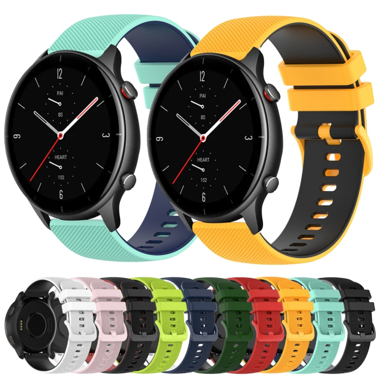 For Amazfit GTR 42mm 20mm Checkered Two-Color Silicone Watch Band