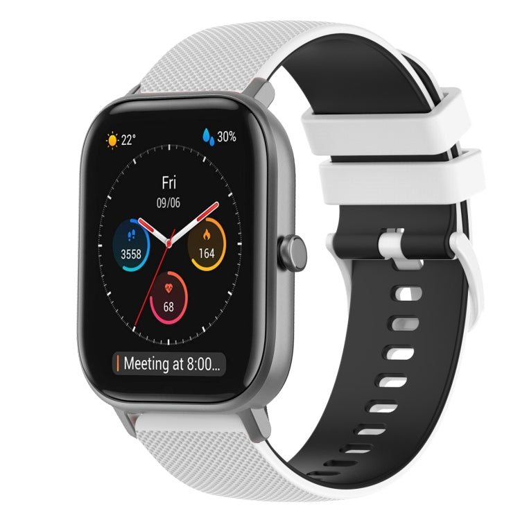 For Amazfit GTS 20mm Checkered Two-Color Silicone Watch Band