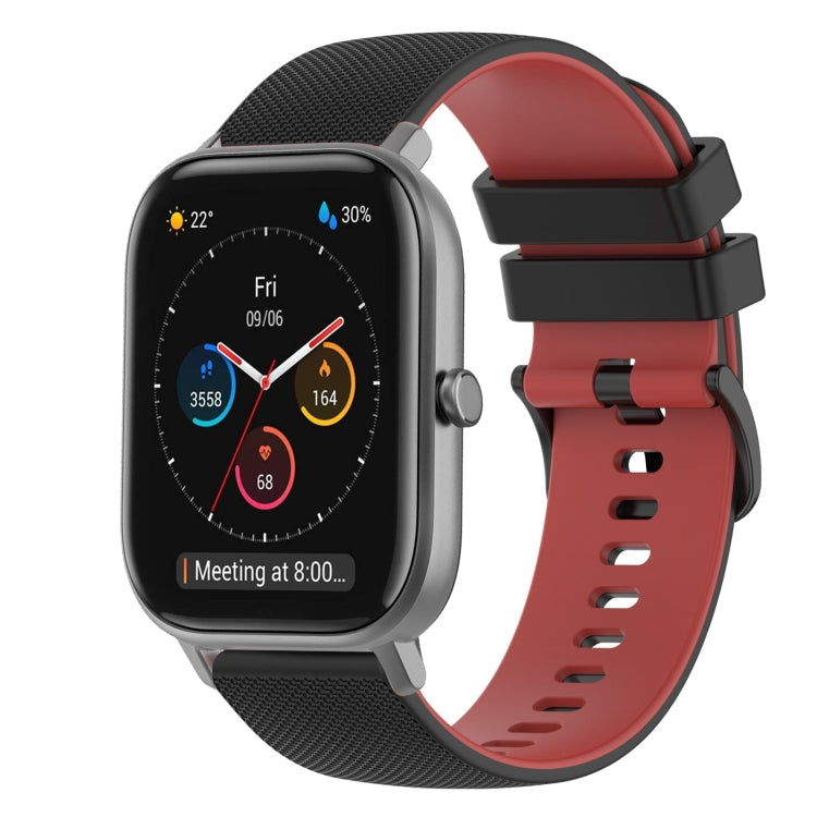 For Amazfit GTS 20mm Checkered Two-Color Silicone Watch Band