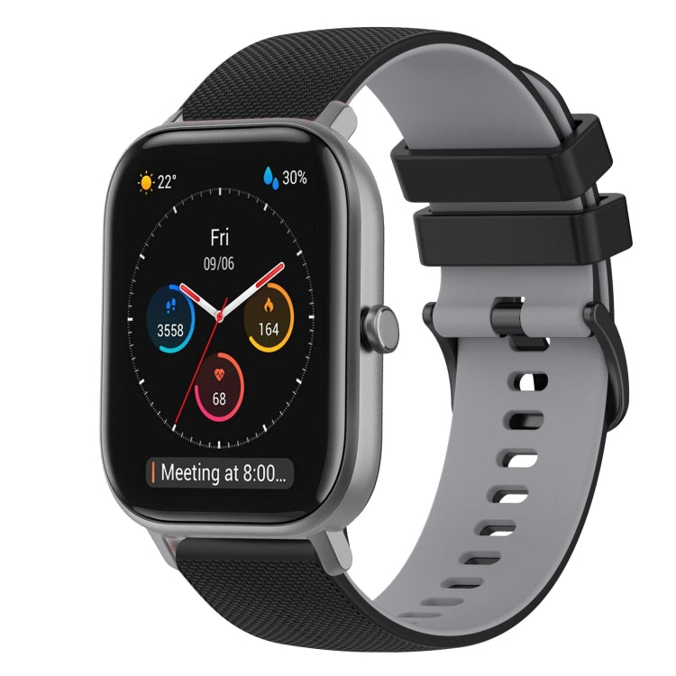For Amazfit GTS 20mm Checkered Two-Color Silicone Watch Band
