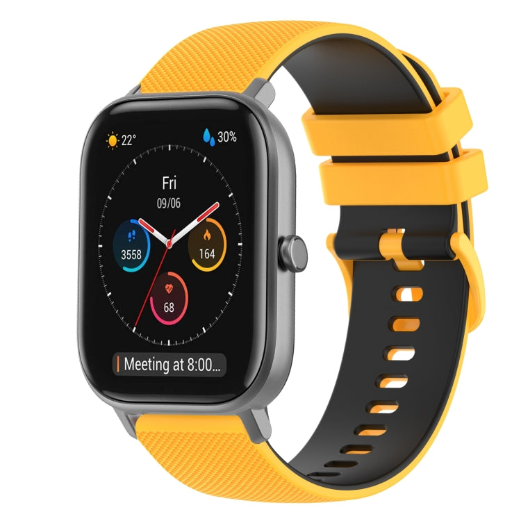For Amazfit GTS 20mm Checkered Two-Color Silicone Watch Band