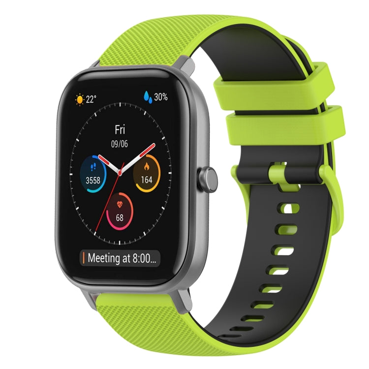 For Amazfit GTS 20mm Checkered Two-Color Silicone Watch Band