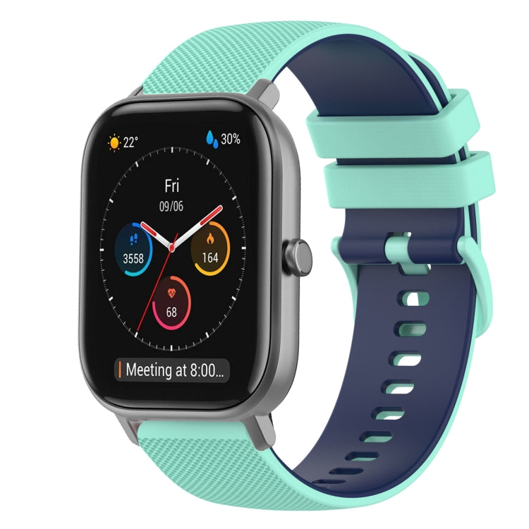 For Amazfit GTS 20mm Checkered Two-Color Silicone Watch Band