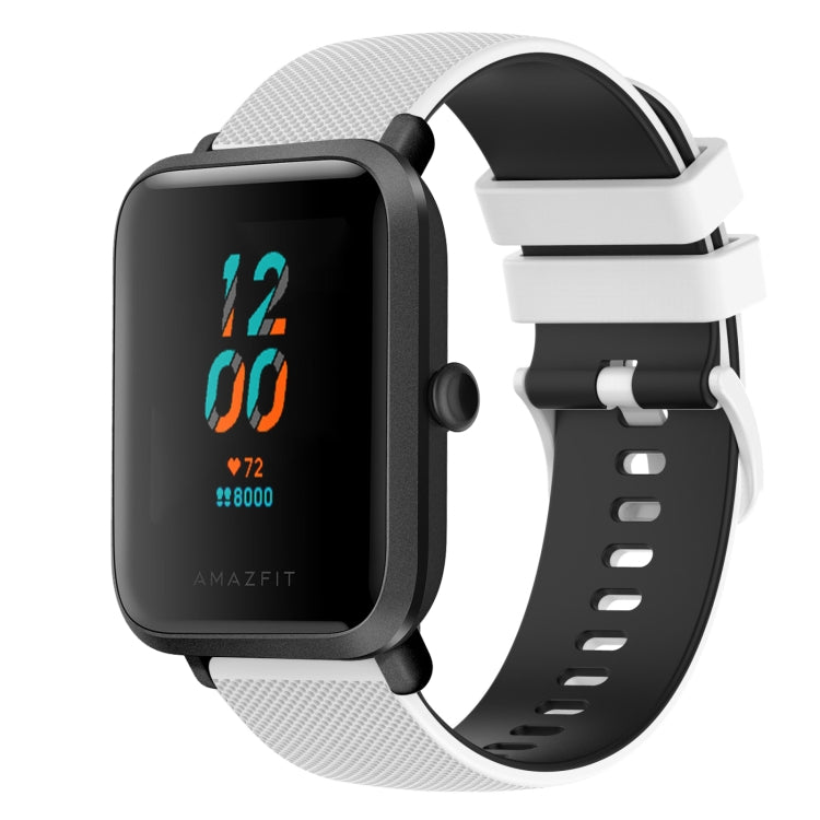 For Amazfit BIP 20mm Checkered Two-Color Silicone Watch Band
