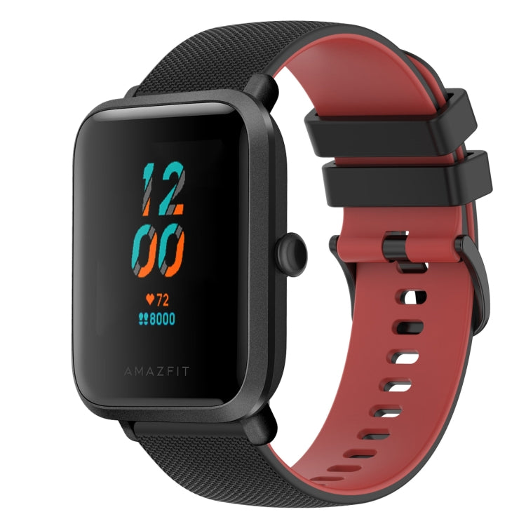 For Amazfit BIP 20mm Checkered Two-Color Silicone Watch Band
