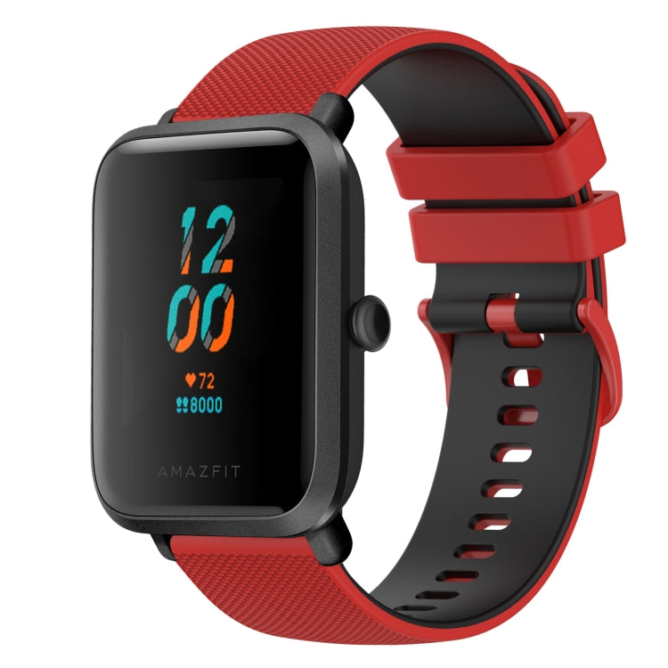 For Amazfit BIP 20mm Checkered Two-Color Silicone Watch Band