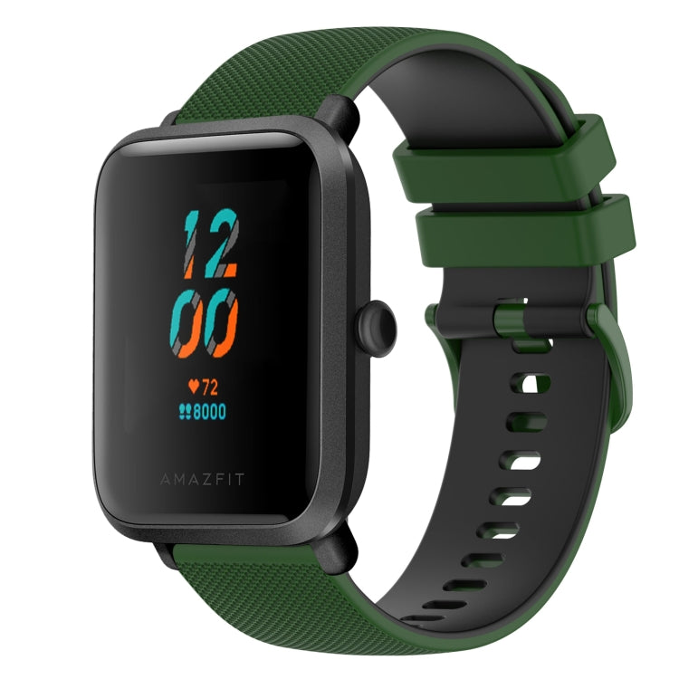For Amazfit BIP 20mm Checkered Two-Color Silicone Watch Band