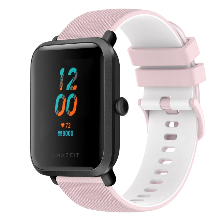 For Amazfit BIP 20mm Checkered Two-Color Silicone Watch Band