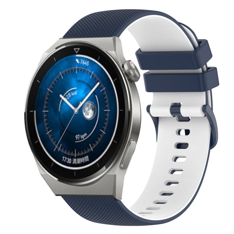 For Huawei Watch GT3 Pro 43mm 20mm Checkered Two-Color Silicone Watch Band