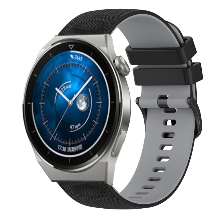 For Huawei Watch GT3 Pro 43mm 20mm Checkered Two-Color Silicone Watch Band