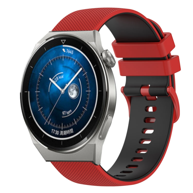 For Huawei Watch GT3 Pro 43mm 20mm Checkered Two-Color Silicone Watch Band