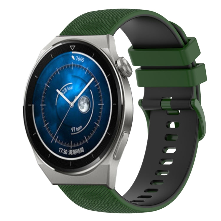 For Huawei Watch GT3 Pro 43mm 20mm Checkered Two-Color Silicone Watch Band