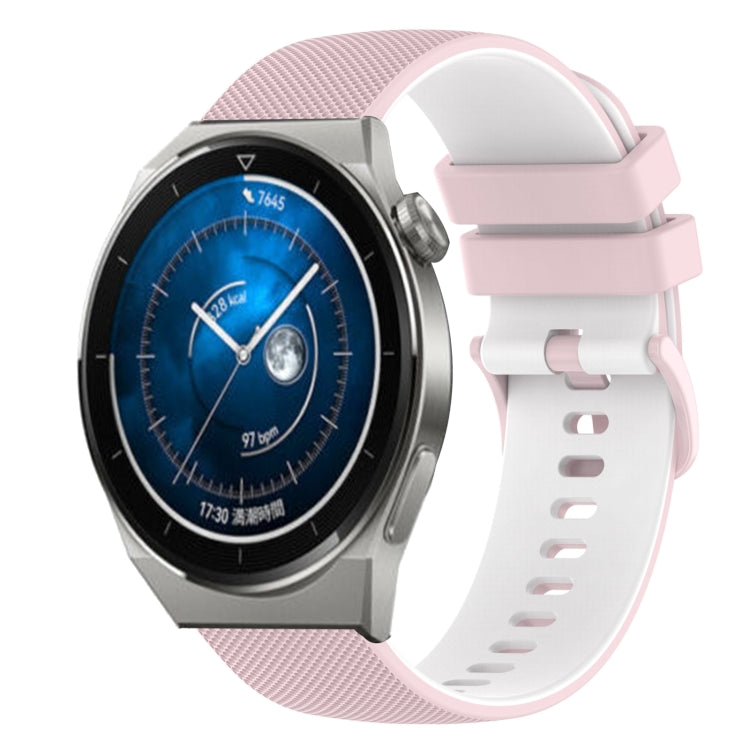 For Huawei Watch GT3 Pro 43mm 20mm Checkered Two-Color Silicone Watch Band