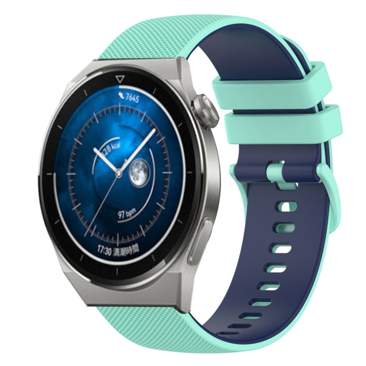 For Huawei Watch GT3 Pro 43mm 20mm Checkered Two-Color Silicone Watch Band