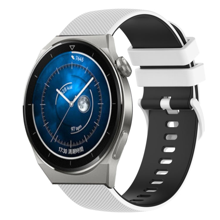 For Huawei Watch GT3 42mm 20mm Checkered Two-Color Silicone Watch Band