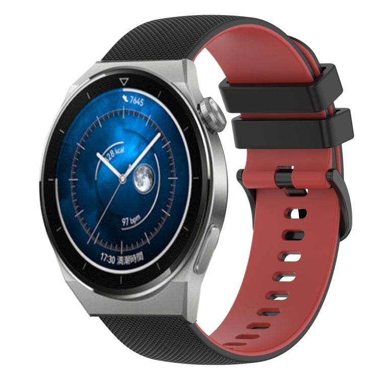 For Huawei Watch GT3 42mm 20mm Checkered Two-Color Silicone Watch Band