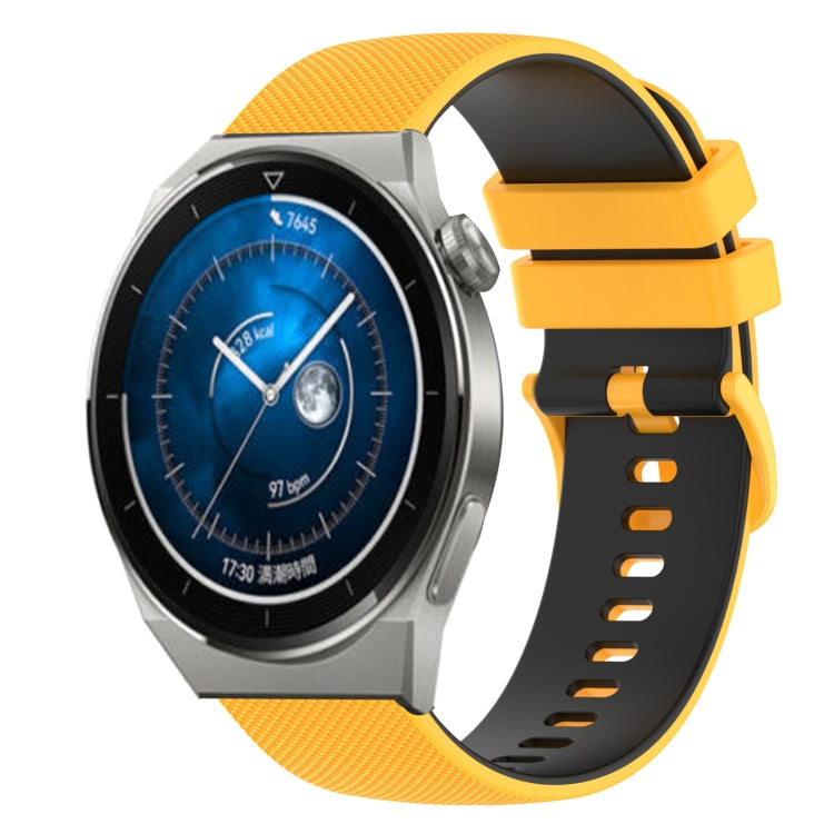 For Huawei Watch GT3 42mm 20mm Checkered Two-Color Silicone Watch Band