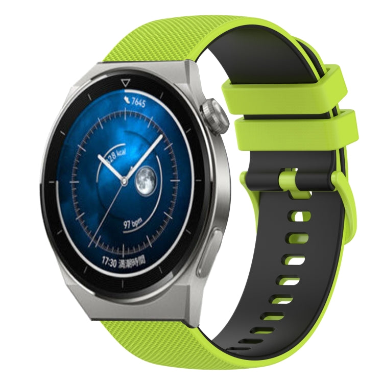 For Huawei Watch GT3 42mm 20mm Checkered Two-Color Silicone Watch Band