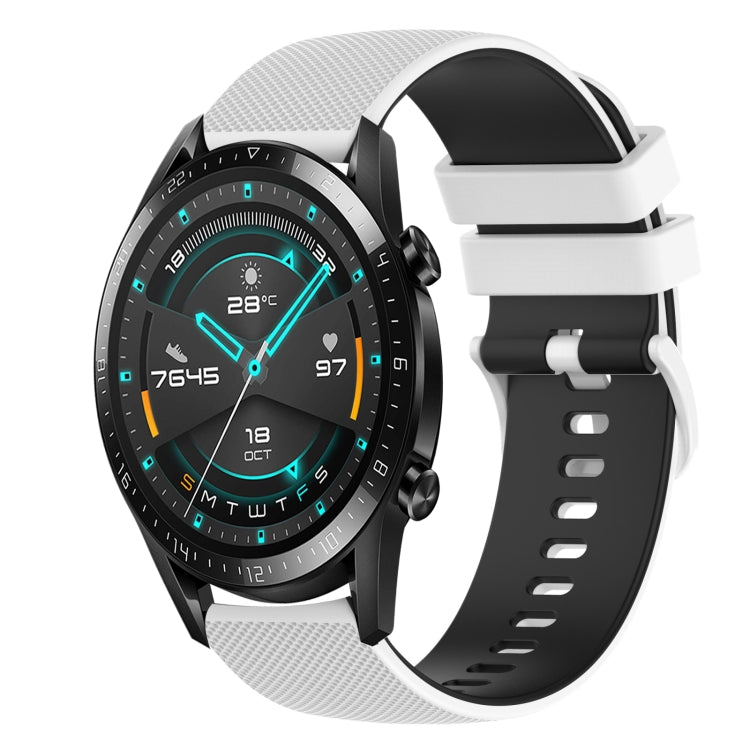 For Huawei Watch 2 20mm Checkered Two-Color Silicone Watch Band
