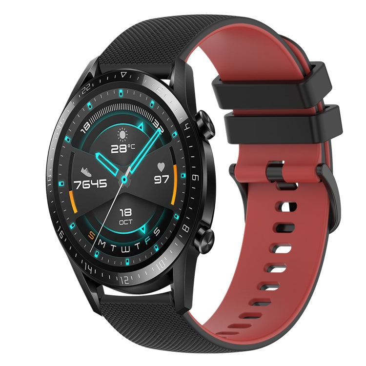For Huawei Watch 2 20mm Checkered Two-Color Silicone Watch Band