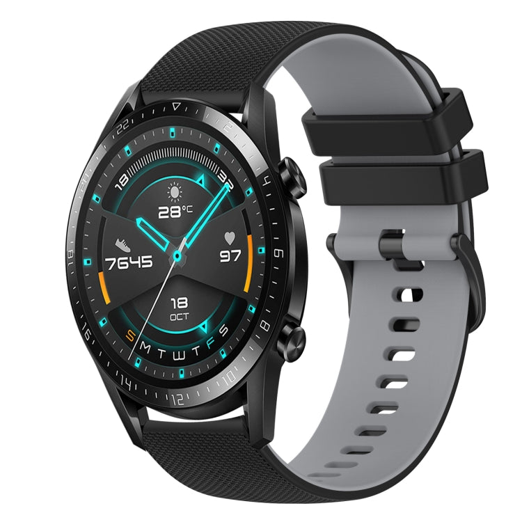 For Huawei Watch 2 20mm Checkered Two-Color Silicone Watch Band