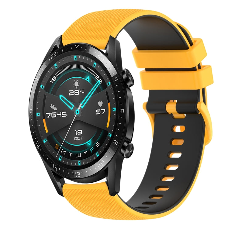 For Huawei Watch 2 20mm Checkered Two-Color Silicone Watch Band
