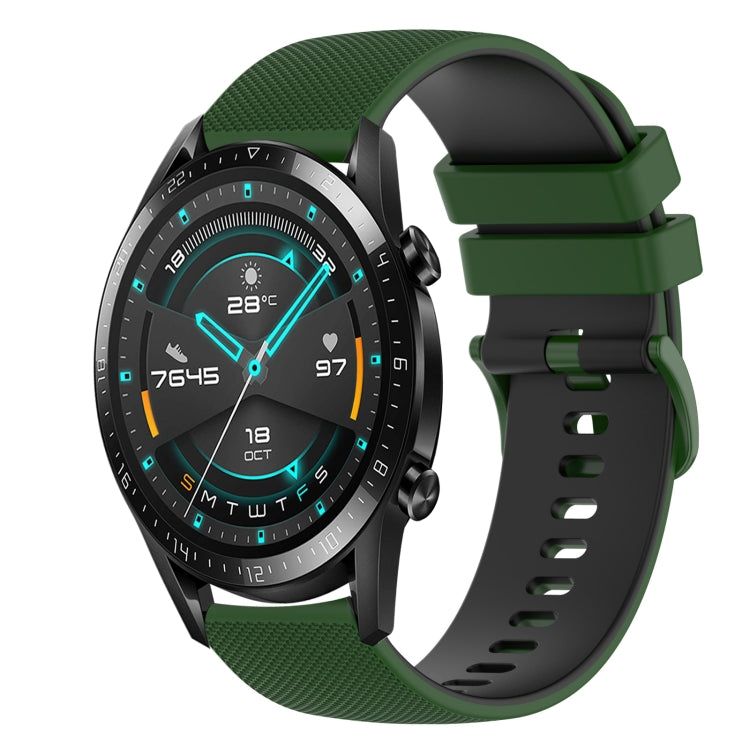 For Huawei Watch 2 20mm Checkered Two-Color Silicone Watch Band