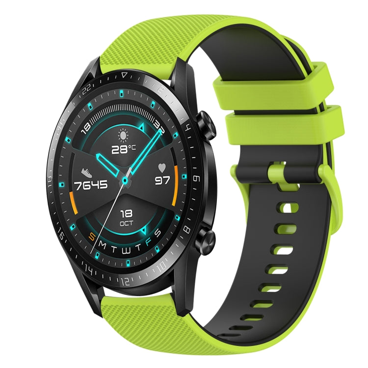 For Huawei Watch 2 20mm Checkered Two-Color Silicone Watch Band