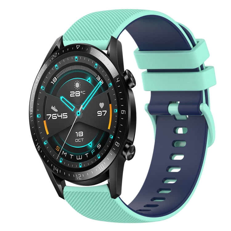 For Huawei Watch 2 20mm Checkered Two-Color Silicone Watch Band