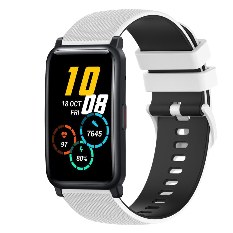 For Honor Watch ES 20mm Checkered Two-Color Silicone Watch Band