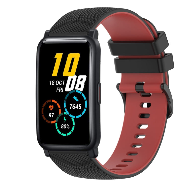 For Honor Watch ES 20mm Checkered Two-Color Silicone Watch Band