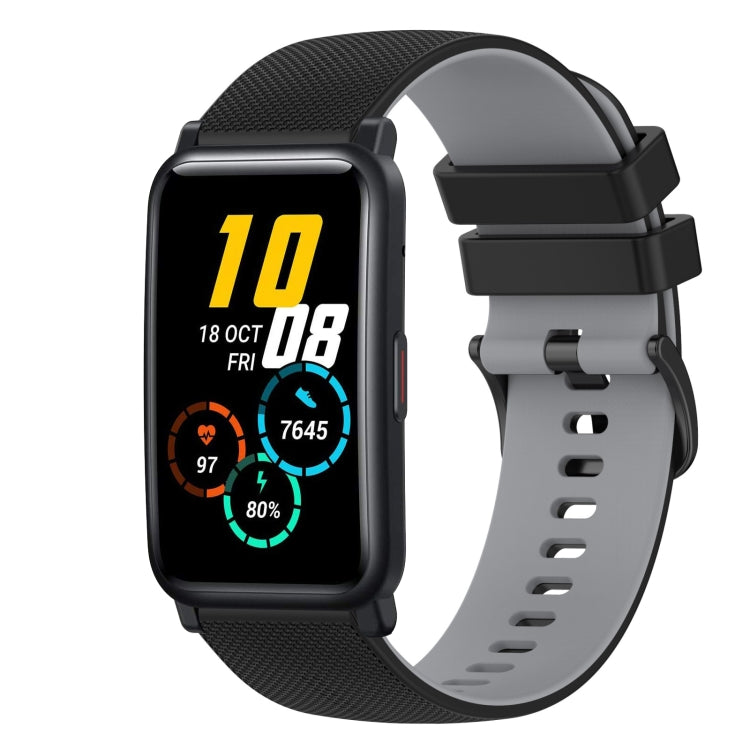 For Honor Watch ES 20mm Checkered Two-Color Silicone Watch Band