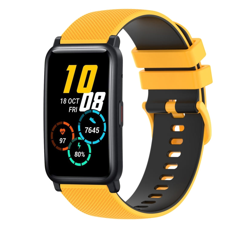 For Honor Watch ES 20mm Checkered Two-Color Silicone Watch Band