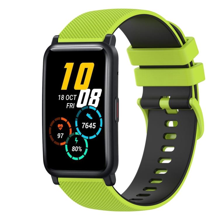 For Honor Watch ES 20mm Checkered Two-Color Silicone Watch Band