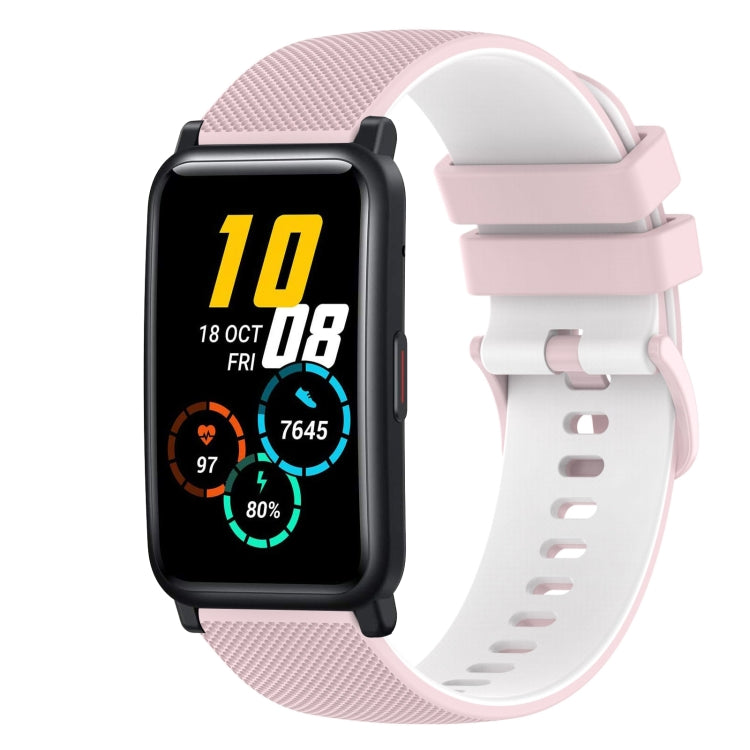 For Honor Watch ES 20mm Checkered Two-Color Silicone Watch Band