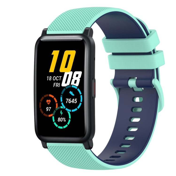 For Honor Watch ES 20mm Checkered Two-Color Silicone Watch Band
