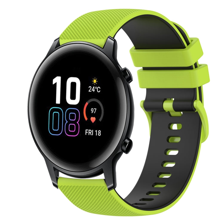 For Honor MagicWatch2 42mm 20mm Checkered Two-Color Silicone Watch Band