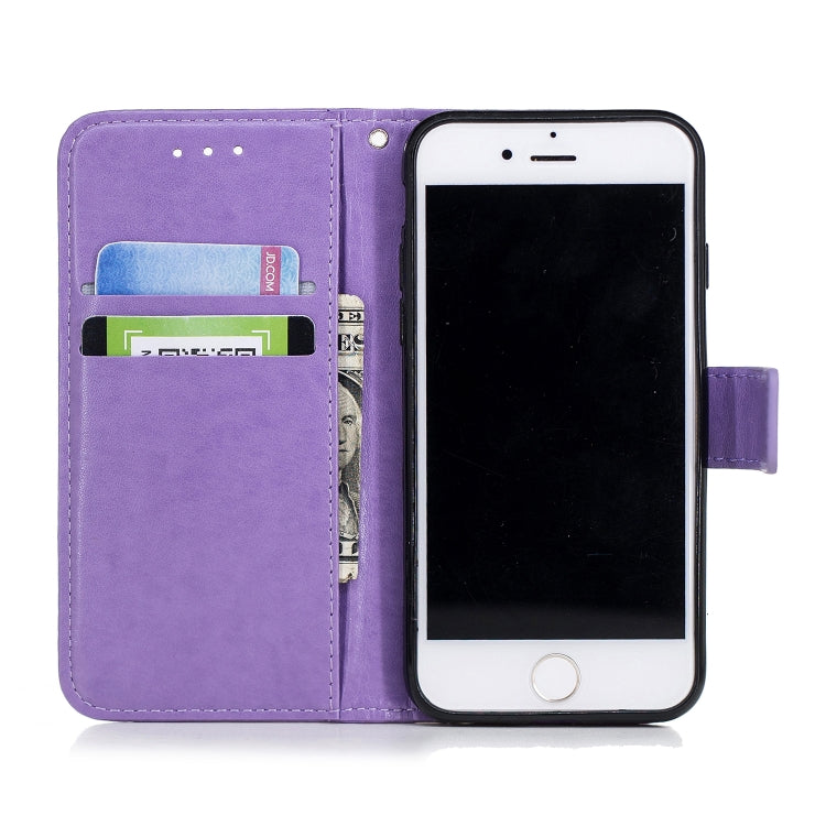 Plum Blossom Pattern Diamond Encrusted Leather Case for iPhone 7 , with Holder & Card Slots