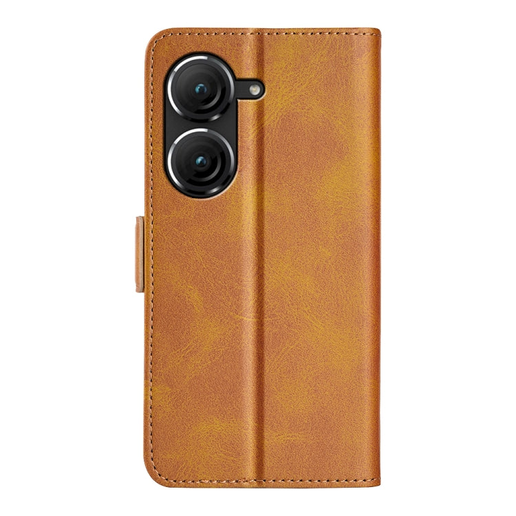 For Asus Zenfone 9 Dual-side Magnetic Buckle Horizontal Flip Leather Phone Case