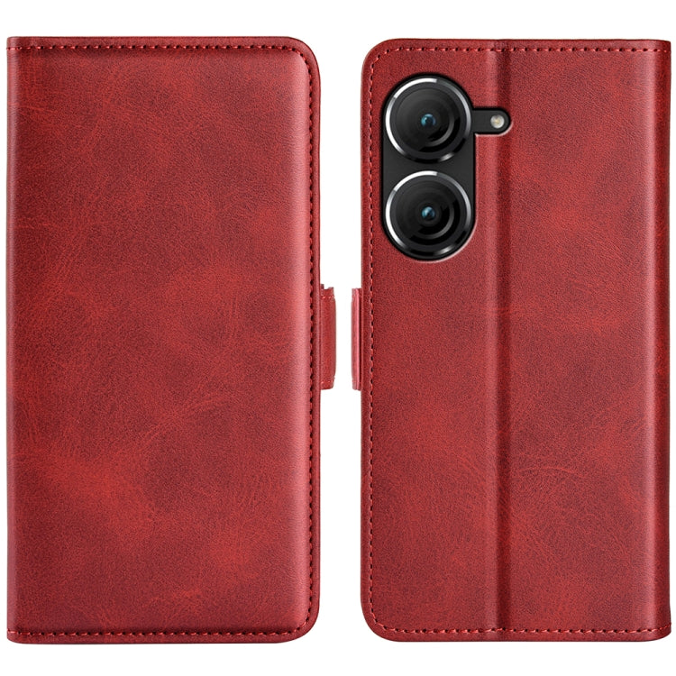 For Asus Zenfone 9 Dual-side Magnetic Buckle Horizontal Flip Leather Phone Case