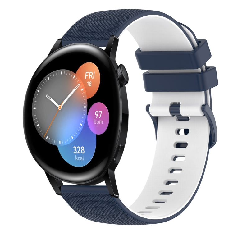 For Huawei Watch GT3 46mm 22mm Checkered Two-Color Silicone Watch Band