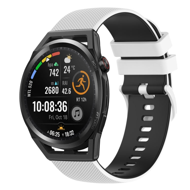 For Huawei Watch GT Runner 22mm Checkered Two-Color Silicone Watch Band